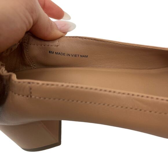 EVERLANE The Day Heel Blush Tan Slip On Block Heel Leather Stretch Size 6 NEW - Picture 4 of 5